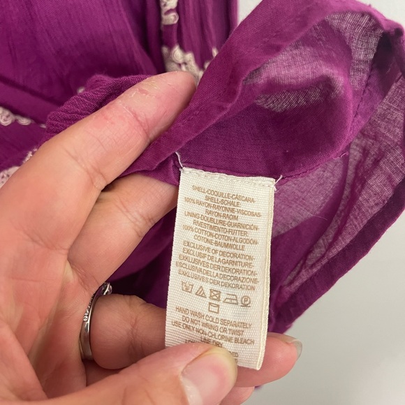 Free People Austin Emma Floral Embroidered Mini Swing Dress Boho Hippie Sz L - Picture 10 of 13